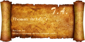 Thomas Artúr névjegykártya